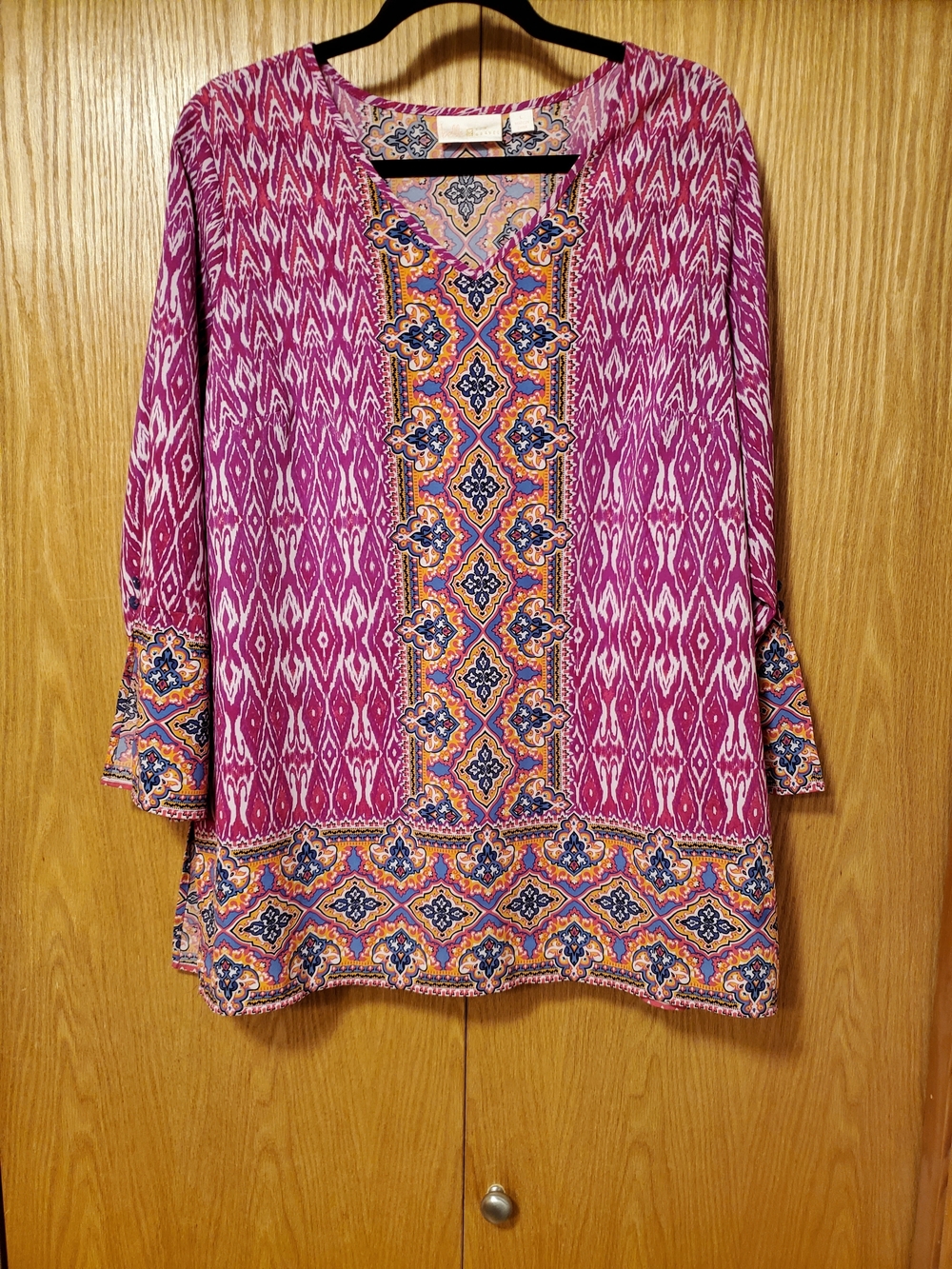 Belle by Kim Gravel Magenta Patterned Tunic